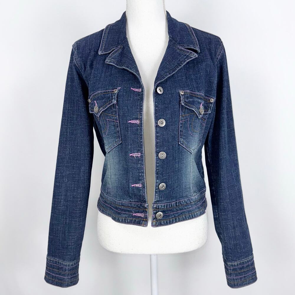 Bongo Juniors Vintage Y2K 90s Denim Jacket Women's Large Blue
